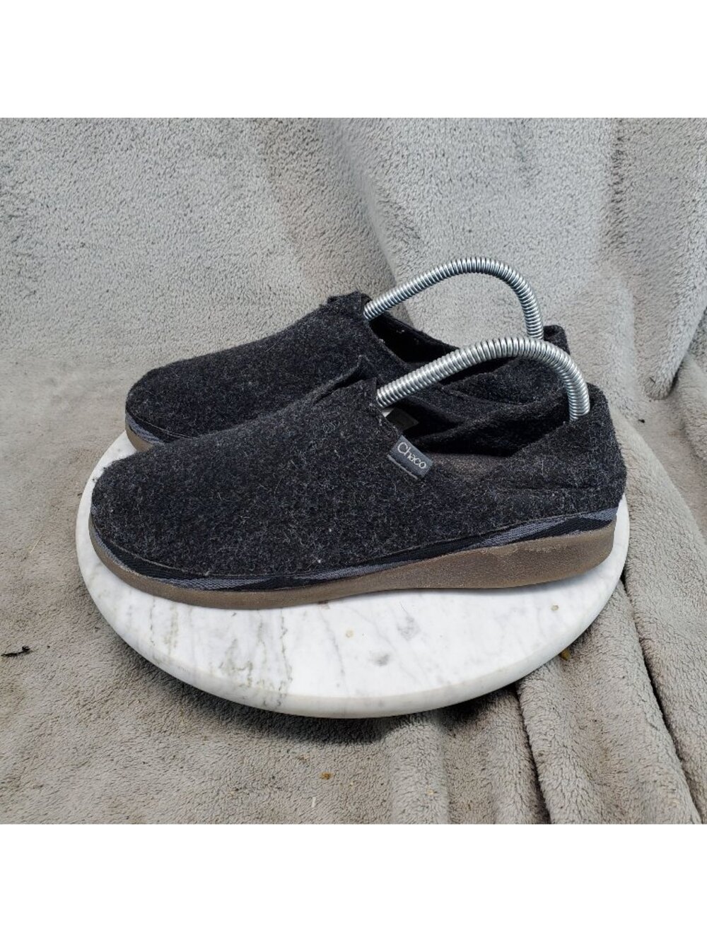 Chaco Shoes Womens Size 7.5 Black Revel Moccasin Felted Polyester Slip On *Read*